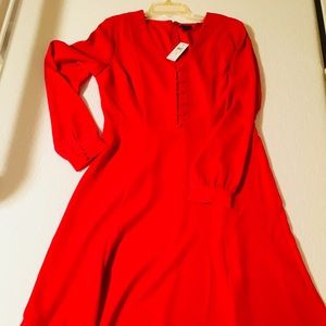 NWT Ann Taylor Factory vibrant poppy red dress